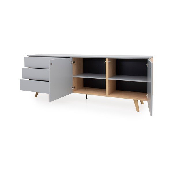 Pelēka kumode Tenzo Plain, platums 210 cm-image-2