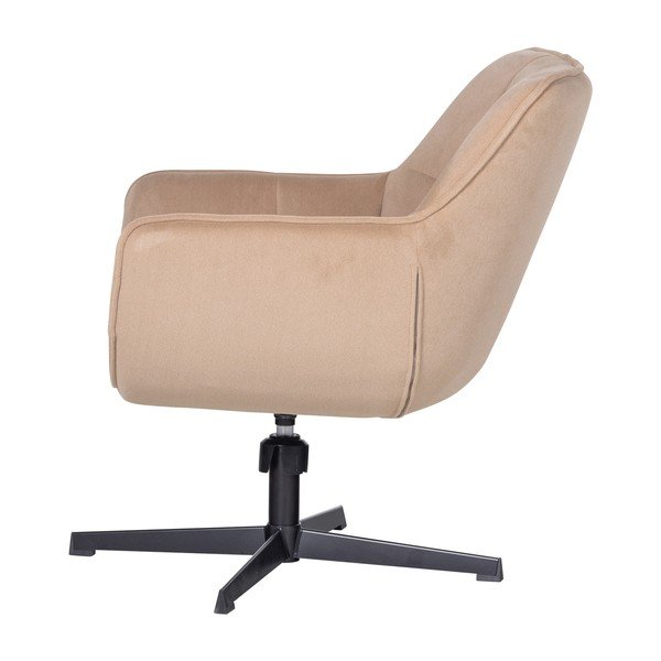 Bēšs grozāms samta atpūtas krēsls Wibo – WOOOD-image-3