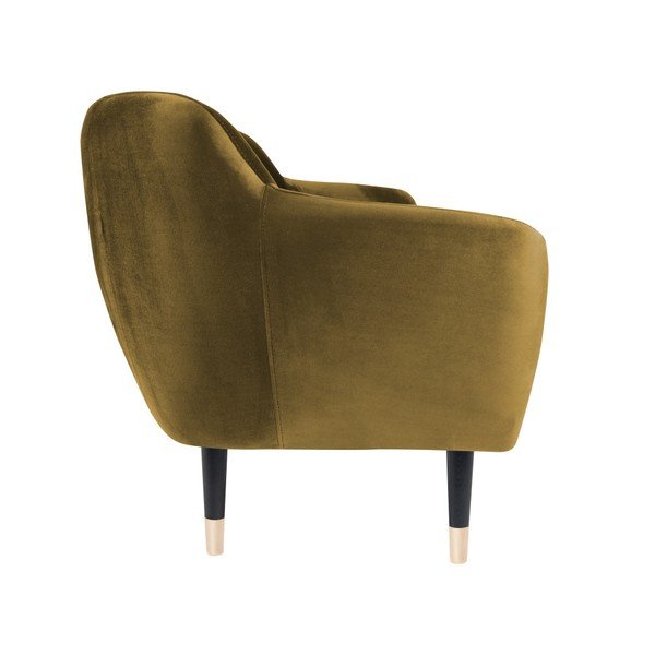 Sinepju dzeltens dīvāns ar melnām kājām Mazzini Sofas Benito, 188 cm-image-3