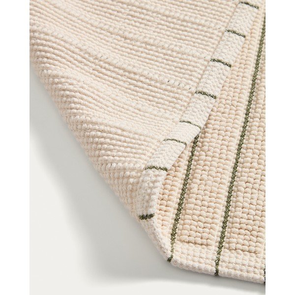 Zaļš/bēšs tekstila vannas istabas paklājiņš 50x80 cm Merade – Kave Home-image-1