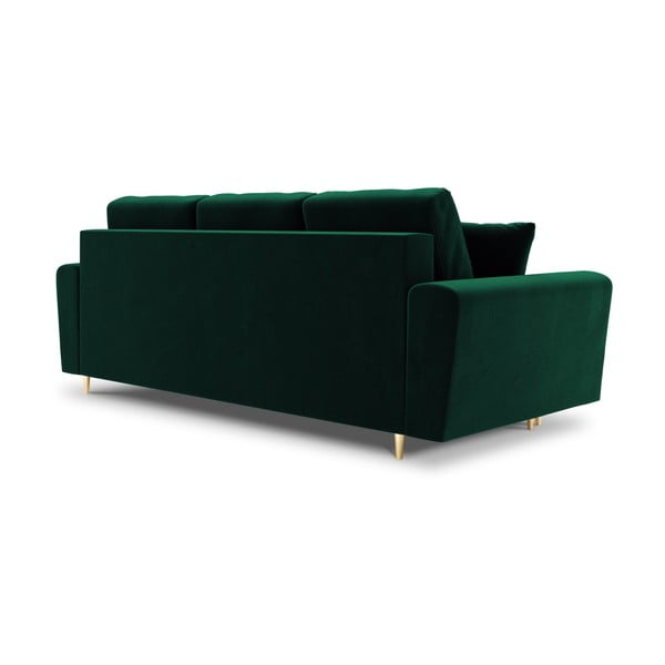 Zaļš samta salokāms dīvāns ar uzglabāšanas vietu 235 cm Kyoto – Cosmopolitan Design-image-3