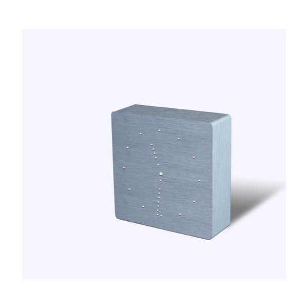 Pelēks modinātājs ar baltu LED displeju Gingko analogais klikšķa pulkstenis-image-4