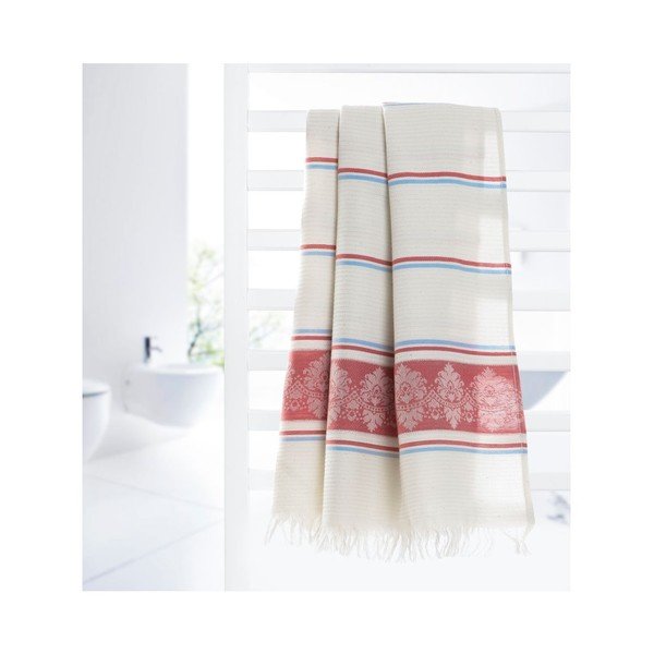 Sarkans un bēšs hamama dvielis Deco Bianca Loincloth Hatice Pink, 80 x 170 cm-image-2