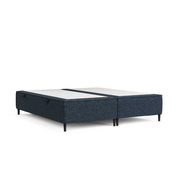 Tumši zila polsterēta divvietīga gulta ar veļas kasti 180x200 cm Tate – Maison de Rêve
