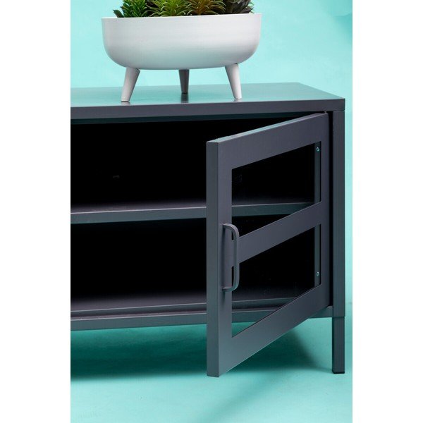 Pelēks tērauda TV galdiņš 150x50x45 cm Acier – Premier Housewares-image-4