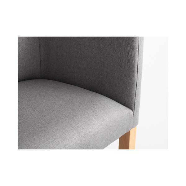 Pelēks bāra krēsls ar roku balstiem un dabīgām kājām Custom Form Wilton-image-4