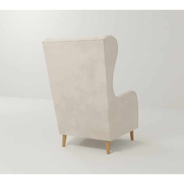 Krēmkrāsas samta atpūtas krēsls ar atzveltni Carole – Ropez-image-2