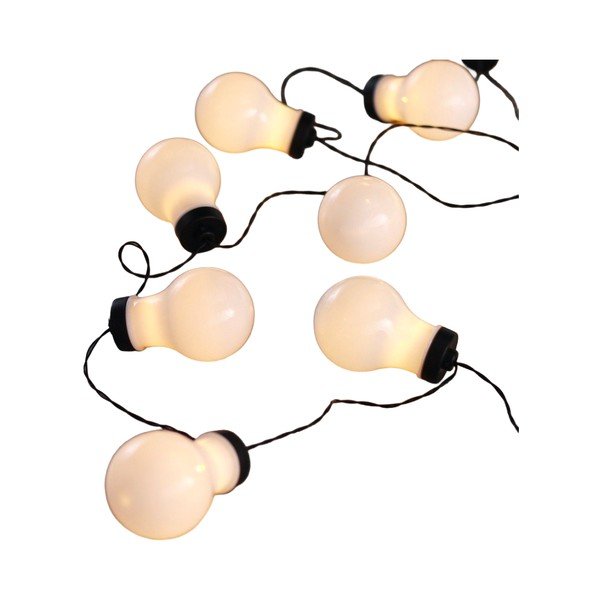 Melna LED gaismiņu virtene spuldzīšu formā DecoKing Bulb, 10 gaismiņas, garums 2,2 m