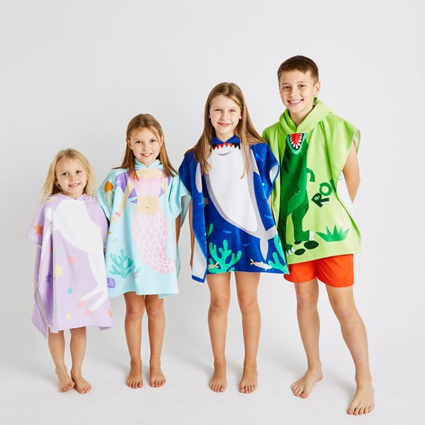 Zils kokvilnas bērnu pončo Shark – Catherine Lansfield-image-4