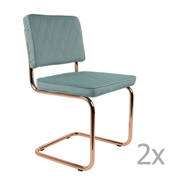 2 gaiši zilu krēslu komplekts Zuiver Diamond