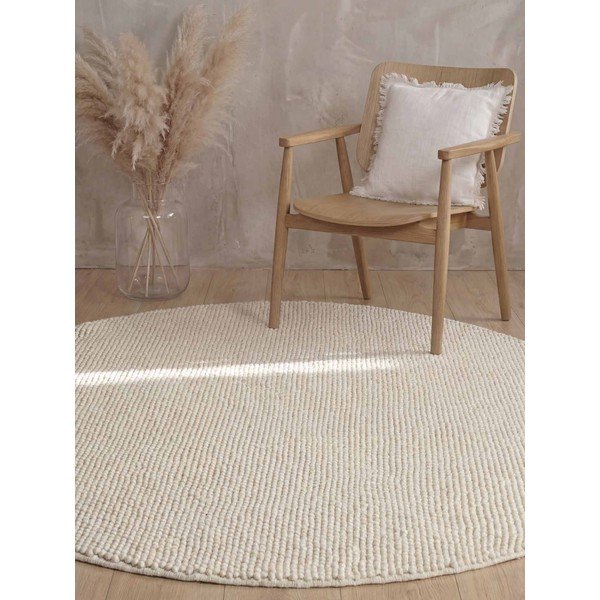 Krēmkrāsas ar rokām darināts vilnas apaļš paklājs ø 200 cm Richmond Diana – Ted Baker-image-1