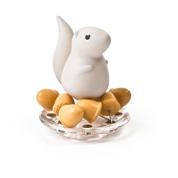 Balts statīvs ar īkšķiem Qualy Squirrel & Acorn
