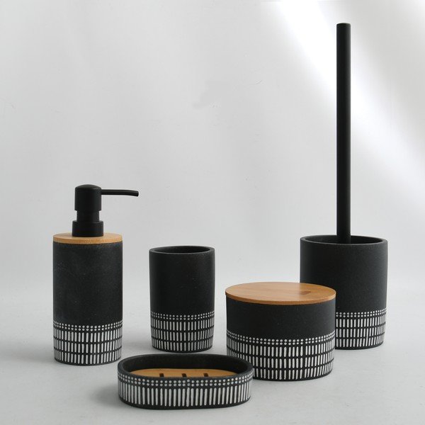 Melns polirezīna vannas istabas organizators vates plāksnītēm Yuma – Spirella-image-1