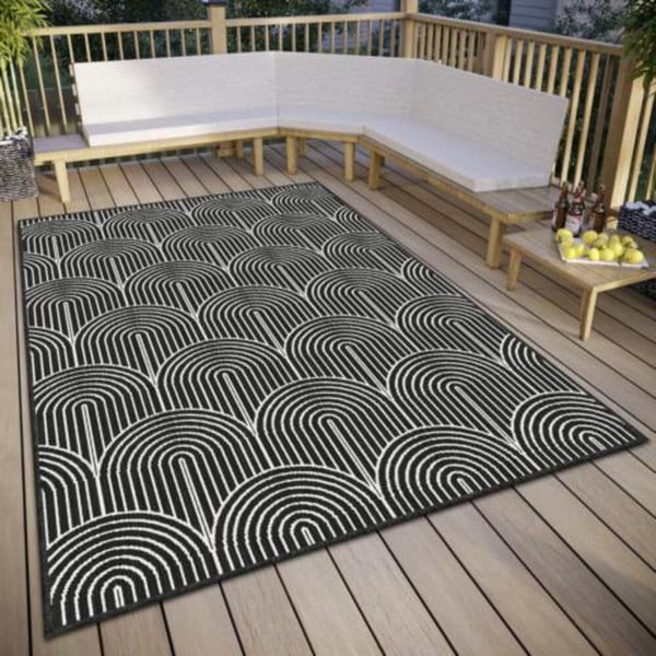 Melnbalts āra paklājs 120x170 cm Pangli Black – Hanse Home-image-1