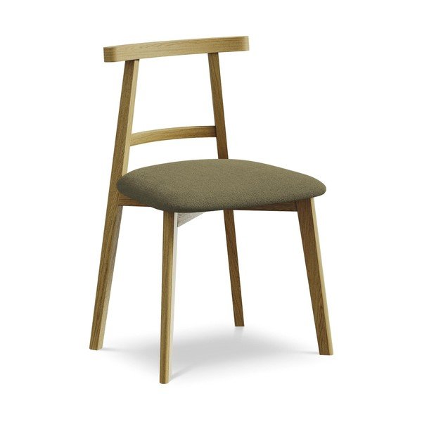 Zaļš masīvkoka pusdienu krēsls Ohelo – Makamii