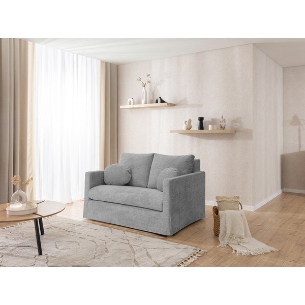 Gaiši pelēks dīvāns 140 cm Paphos – Ropez-image-4