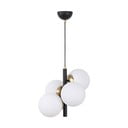 Balta/melna piekaramā lampa ar stikla abažūru ø 15 cm Forte – Squid Lighting