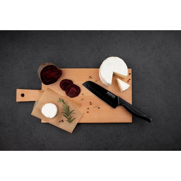 Melns nerūsējošā tērauda santoku nazis Nirosta Wave-image-1