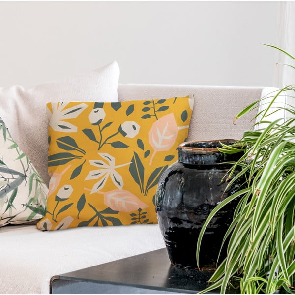 Kokvilnas spilvens Butter Kings Square Plants, 45 x 45 cm-image-1