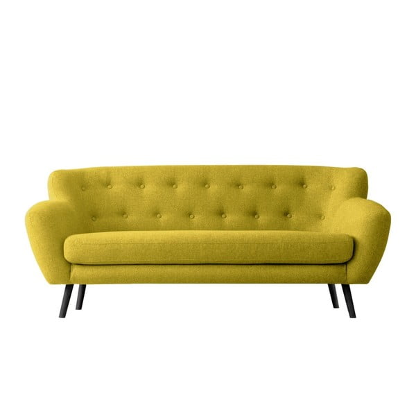 Dzeltens trīsvietīgs dīvāns Kooko Home Rock