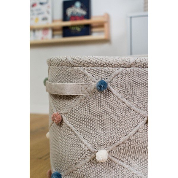 Gaiši brūns tekstila bērnu rotaļlietu grozs ø 30x35 cm Taupe – Kindsgut-image-1