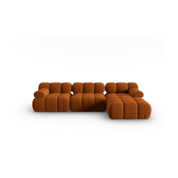 Oranžs samta dīvāns 285 cm Bellis – Micadoni Home