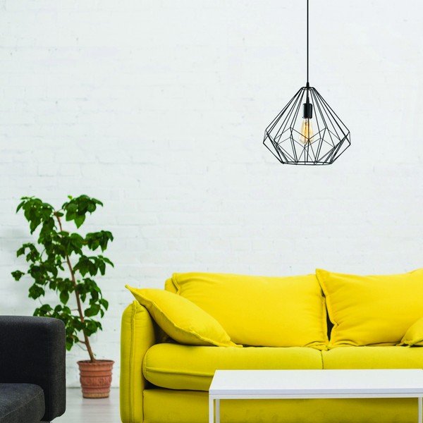 Melna piekaramā lampa ar metāla abažūru ø 37 cm Diamond – Opviq lights-image-1