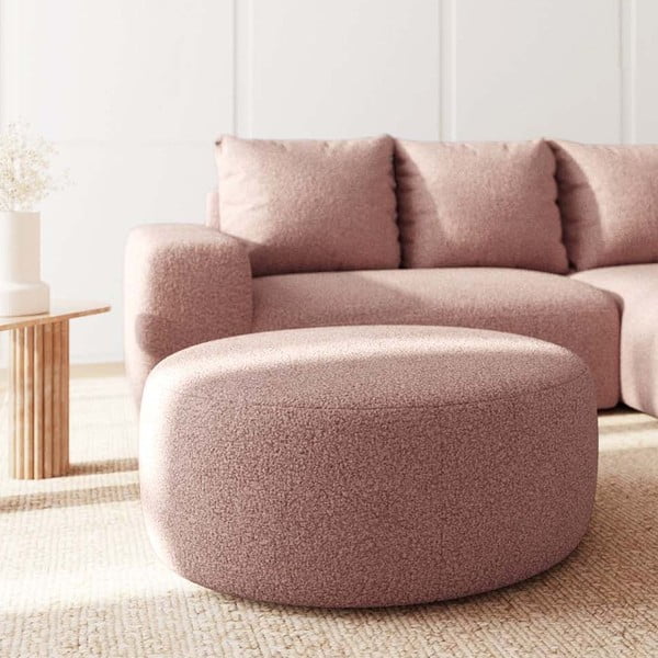 Rozā kāju soliņš no buklē auduma Monce – Rodier-image-2