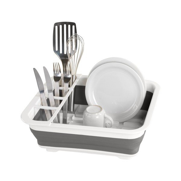 Balti pelēks salokāms trauku žāvētājs Wenko Rack-image-3