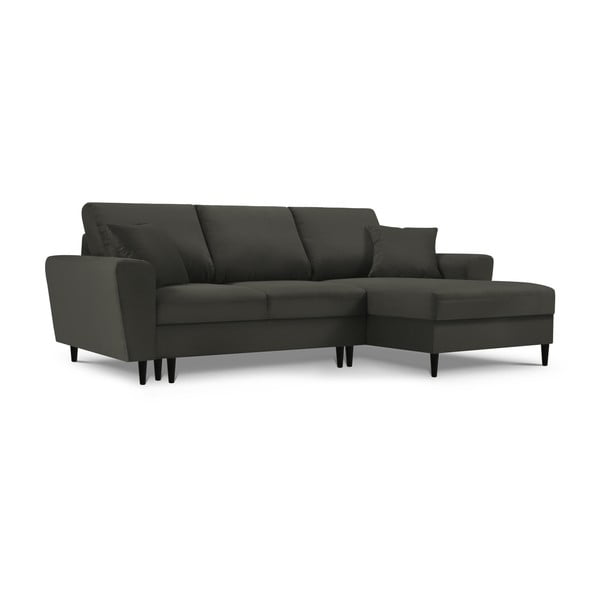 Melns velveta salokāms stūra dīvāns ar uzglabāšanas vietu (ar labo stūri/ar zvilni) Kyoto – Cosmopolitan Design-image-4