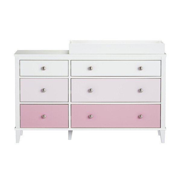 Rozā bērnu kumode ar pārtinamo galdiņu 136x90x49 cm Poppy – Støraa-image-3