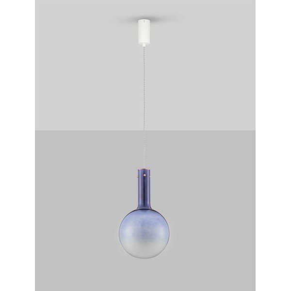 Zila stikla LED piekaramā lampa ar regulējamu spilgtumu ø 25 cm Nostos – Nova Luce-image-3