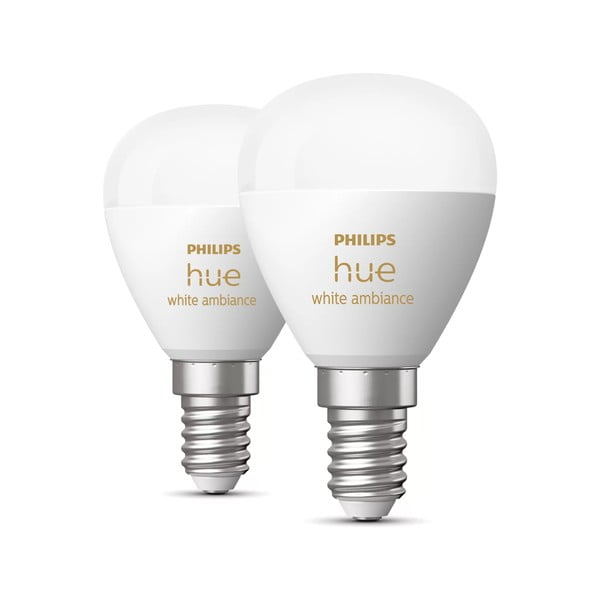 Spuldzes (2 gab.) ar E14 spuldžu ietveri, 5 W White ambiance – Philips Hue