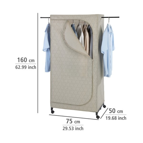 Bēšs tekstila drēbju skapis 75x160 cm Balance – Wenko-image-1