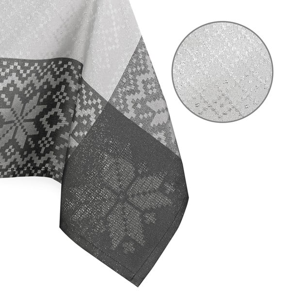 Pelēks galdauts ar Ziemassvētku motīvu AmeliaHome Saintes, 180 x 140 cm-image-2