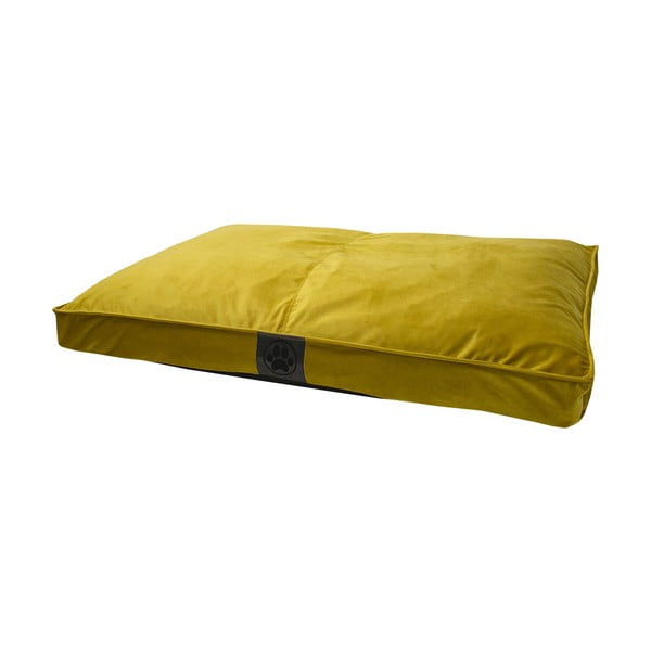 Dzeltena zamšādas gulta 110x70 cm Dog Box – Ego Dekor