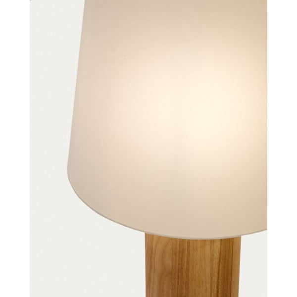 Balta/dabīga toņa stāvlampa ar auduma abažūru (augstums 110 cm) Marga – Kave Home-image-4