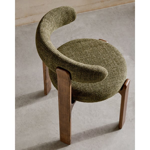 Haki/brūns oša masīvkoka pusdienu krēsls Granite – Kave Home-image-2