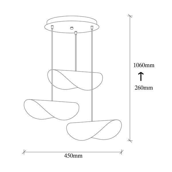 Melna/zelta krāsas piekaramā lampa ar metāla abažūru ø 45 cm Sivani – Opviq lights-image-4