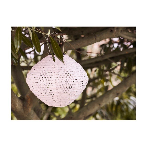 Balta āra LED laterna ar saules baterijām (augstums 22 cm) Harwood – House Nordic-image-1