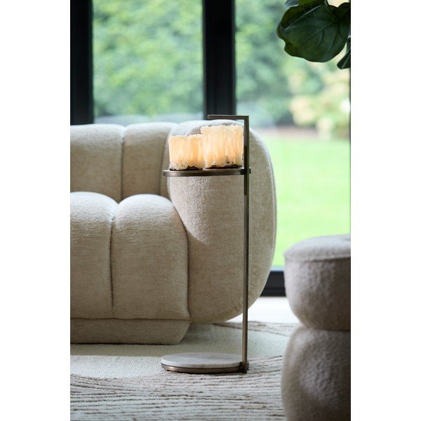 Apaļš sānu galdiņš ar marmora virsmu ø 26 cm Leda – Light & Living-image-2