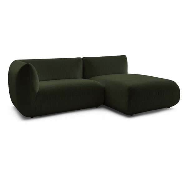 Zaļš velveta stūra dīvāns (labais stūris) Lecomte – Bobochic Paris