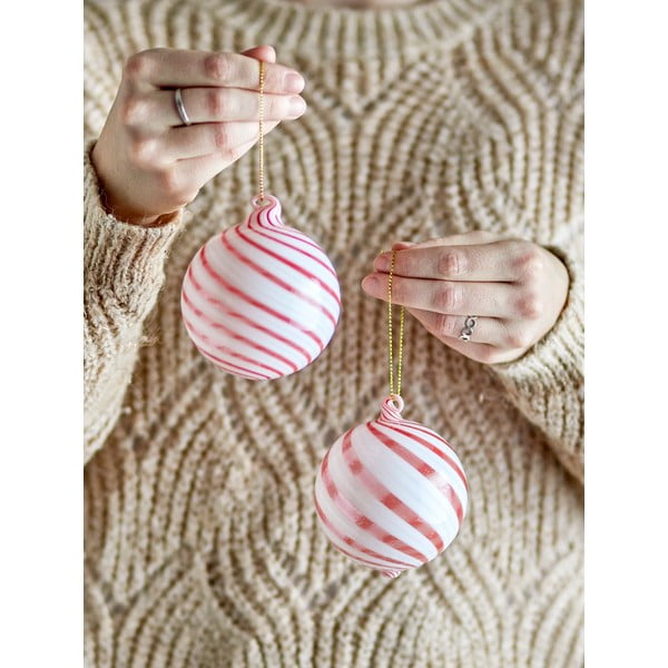 Stikla Ziemassvētku eglītes bumbiņas (2 gab.) ø 8 cm Zwirl – Bloomingville-image-1