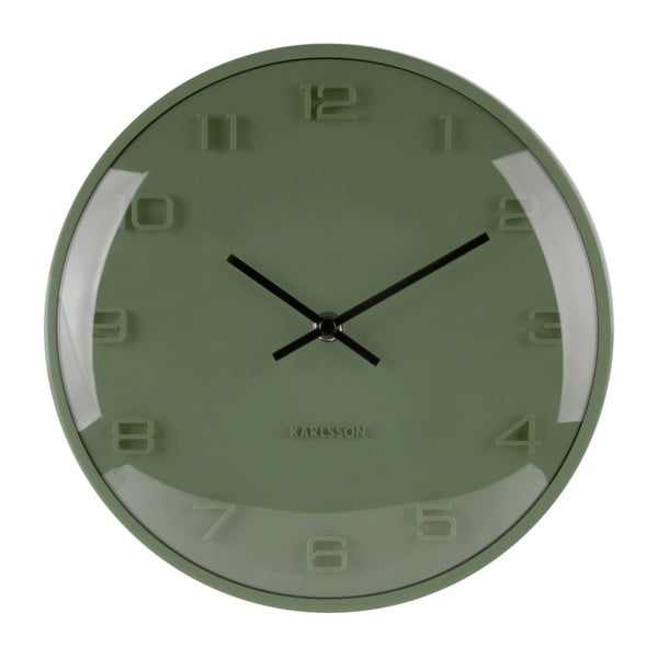 Zaļš sienas pulkstenis Karlsson Elevated, ⌀ 25 cm