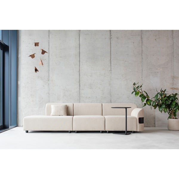 Gaiši pelēks spilvens modulārajam dīvānam ar vilnas un lina pārvalku Hugg – Gazzda-image-2