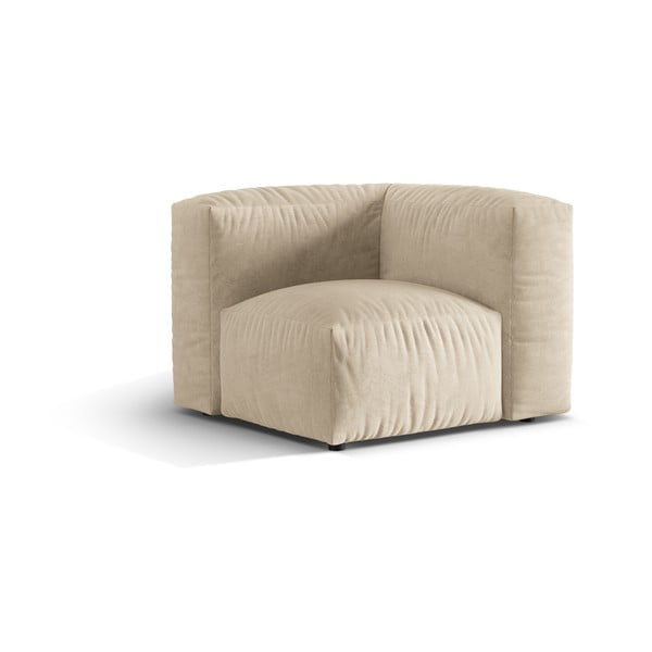 Bēša samta modulārā dīvāna daļa (ar maināmu stūri) Martina – Micadoni -image-1