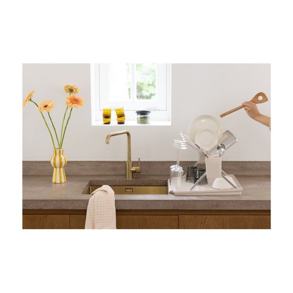 Bēšs metāla divu līmeņu trauku žāvētājs 42x51 cm – Brabantia-image-1