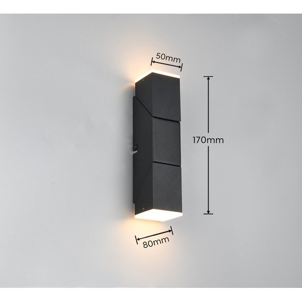 Matēti melna LED sienas lampa Raglan – Trio-image-3