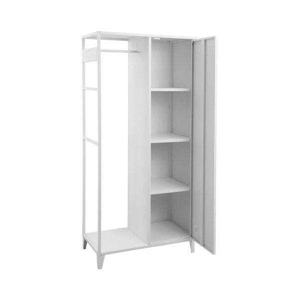Balts atvērta tipa metāla drēbju skapis 80x175 cm Salino – Støraa-image-2