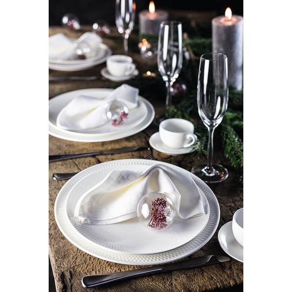 Balta porcelāna krūze ar šķīvi Maxwell & Williams Diamonds, 280 ml-image-1